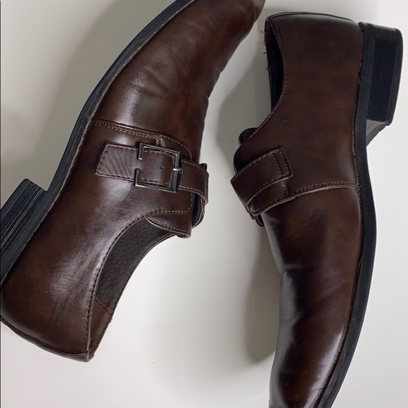 Franco Vanucci Brown cognac leather Slip On dress shoes men’s  8 main image 8